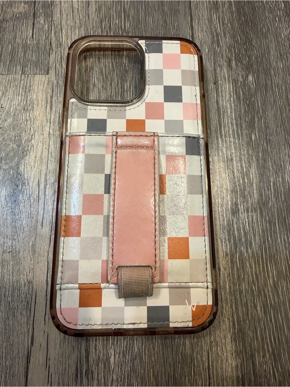 Walli iPhone 14 Pro Max Wallet Phone Case in Coastal Check Print Vegan Leather